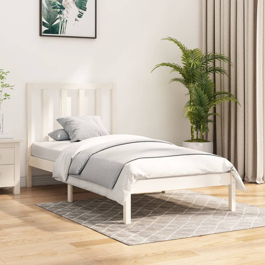 Giroletto in Legno Massello Bianco 75x190 cm Small Single | homemem39