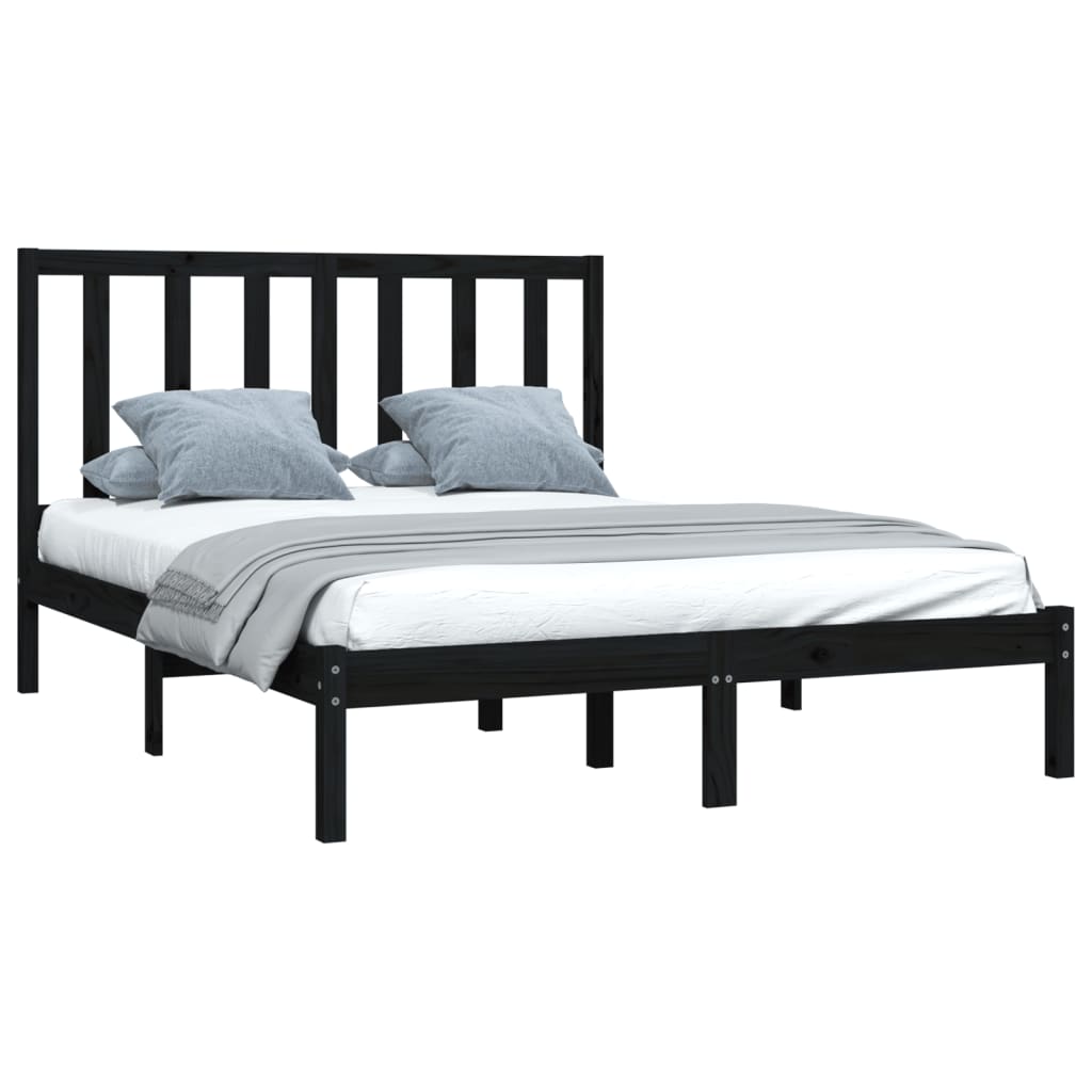 Giroletto Nero in Legno Massello di Pino 140x190 cm | homemem39