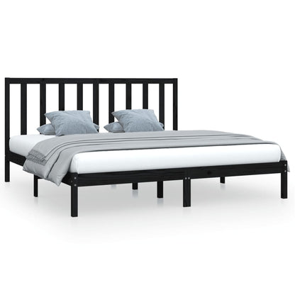 Giroletto Nero in Legno Massello di Pino 200x200 cm | homemem39