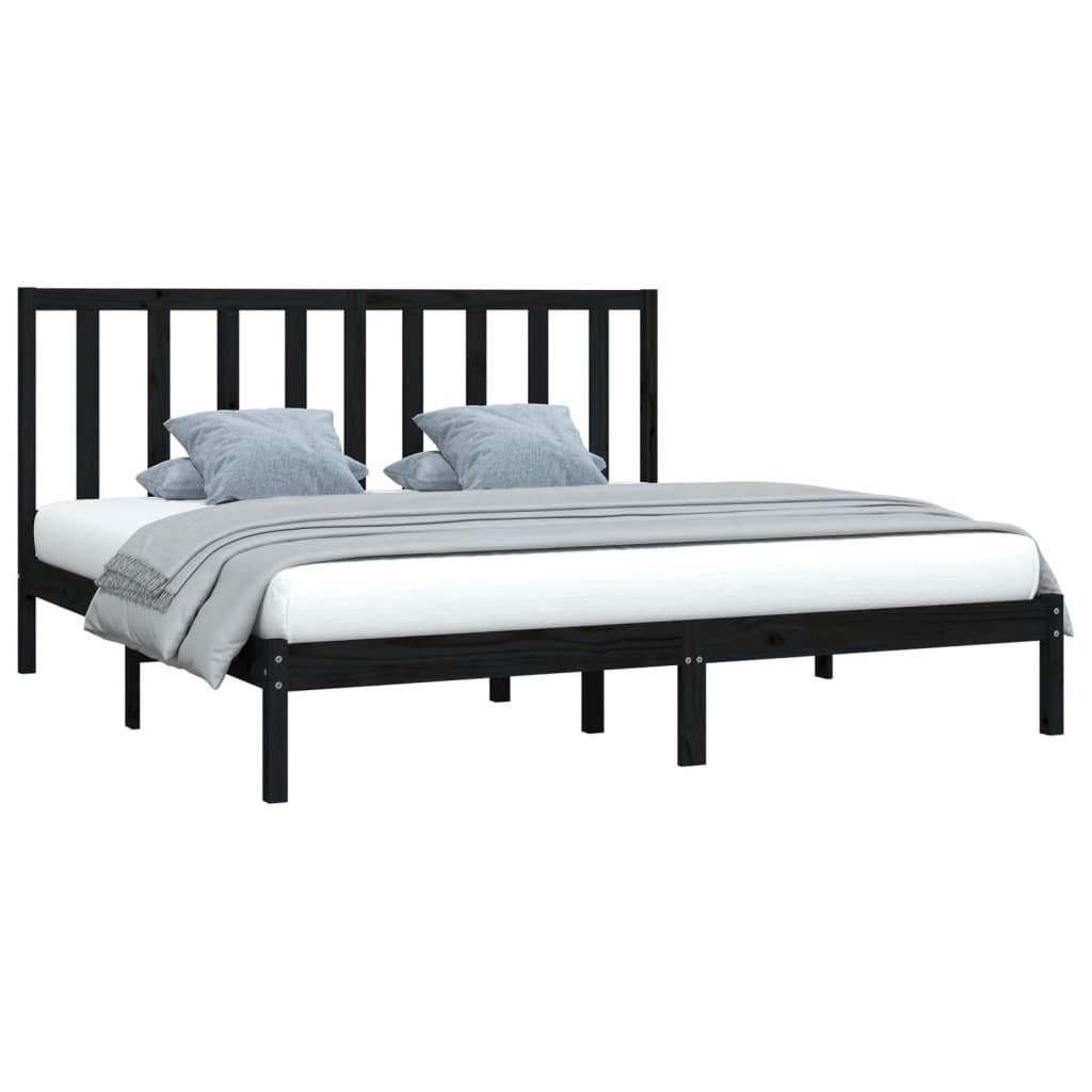 Giroletto Nero in Legno Massello di Pino 200x200 cm | homemem39