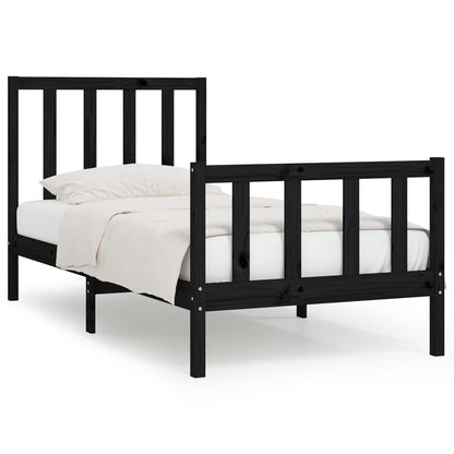 Giroletto in Legno Massello Nero 75x190 cm Small Single | homemem39
