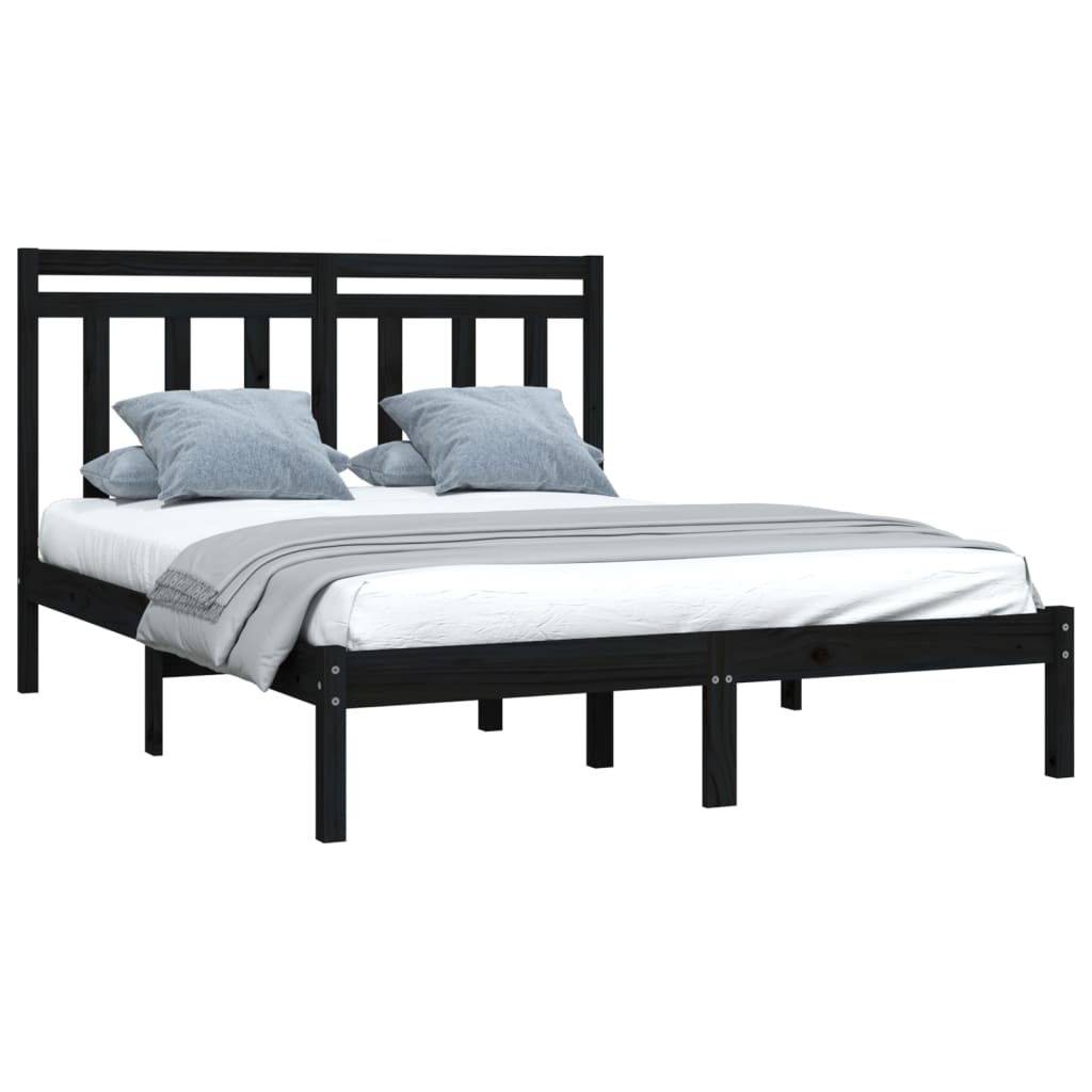 Giroletto Nero in Legno Massello 140x190 cm | homemem39