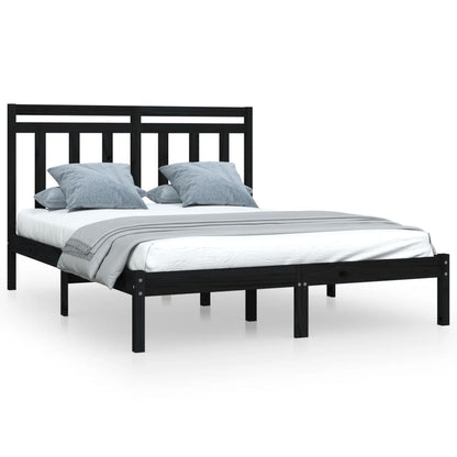 Giroletto Nero in Legno Massello 150x200 cm King Size | homemem39