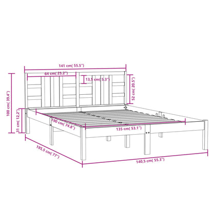 Giroletto Bianco in Legno Massello 135x190 cm Double