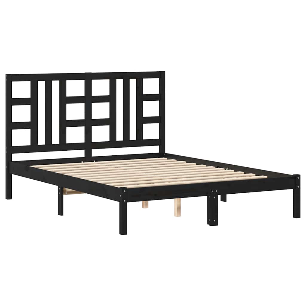 Giroletto Nero in Legno Massello 140x190 cm | homemem39