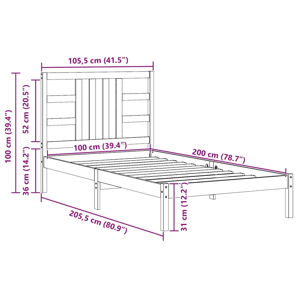 Giroletto Bianco in Legno Massello 100x200 cm