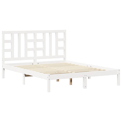 Giroletto Bianco in Legno Massello 150x200 cm King Size | homemem39