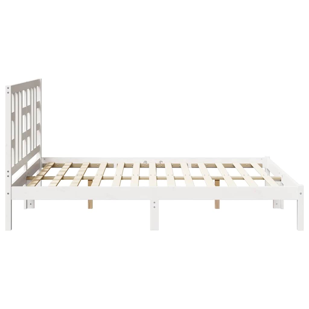 Giroletto Bianco in Legno Massello 150x200 cm King Size | homemem39