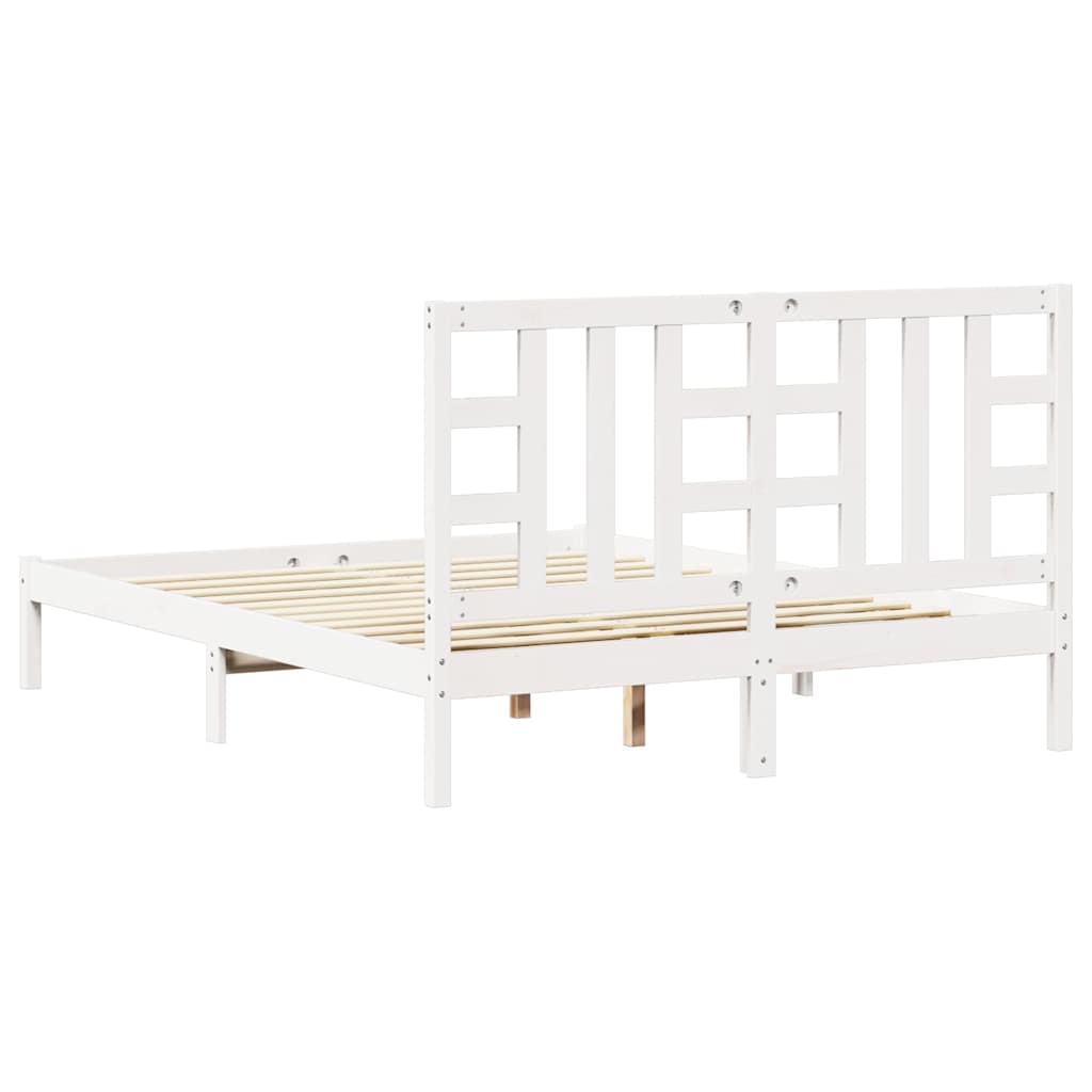 Giroletto Bianco in Legno Massello 150x200 cm King Size | homemem39