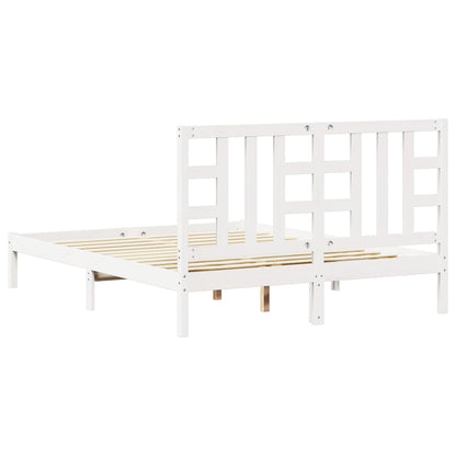 Giroletto Bianco in Legno Massello 150x200 cm King Size | homemem39