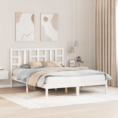Giroletto Bianco in Legno Massello 150x200 cm King Size | homemem39