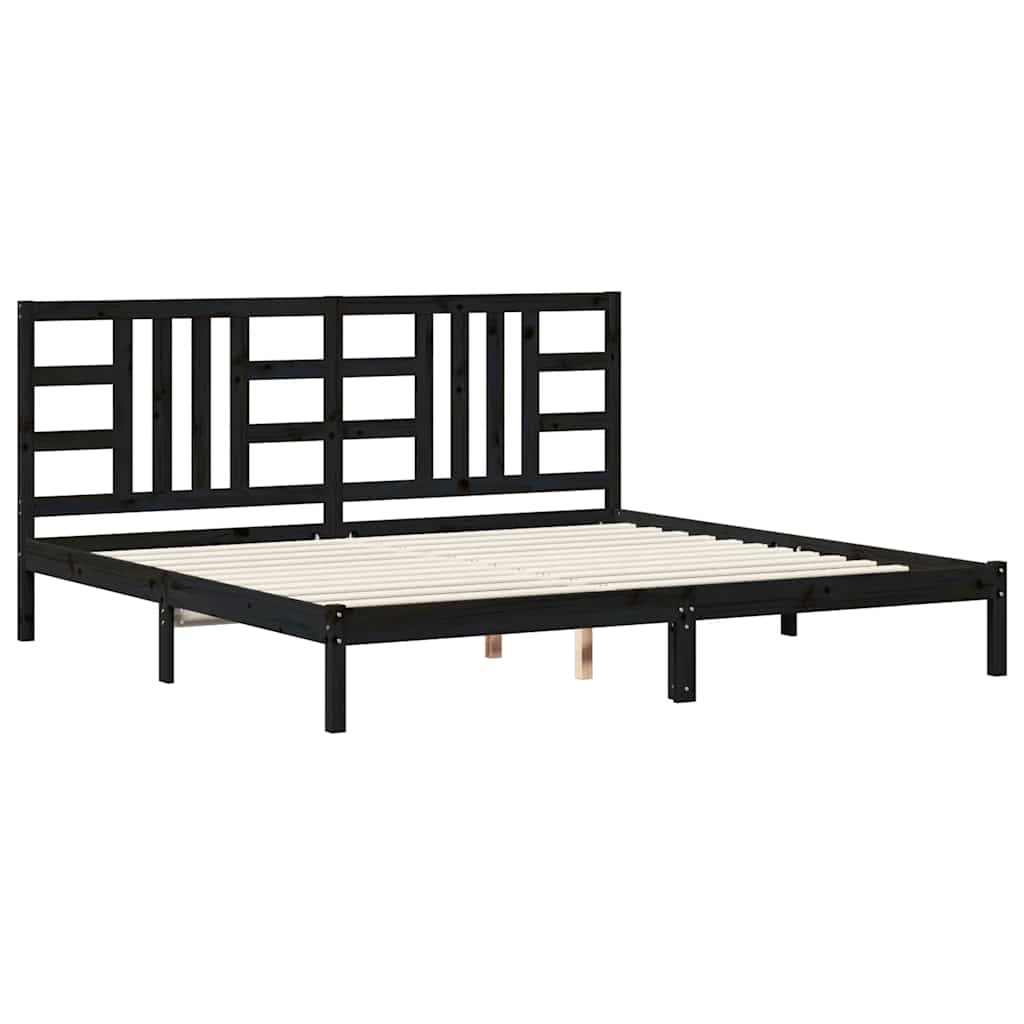 Giroletto Nero in Legno Massello 200x200 cm | homemem39