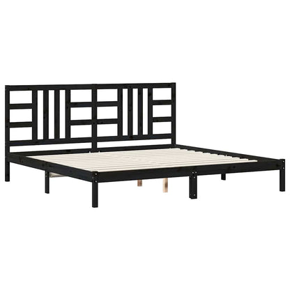 Giroletto Nero in Legno Massello 200x200 cm | homemem39