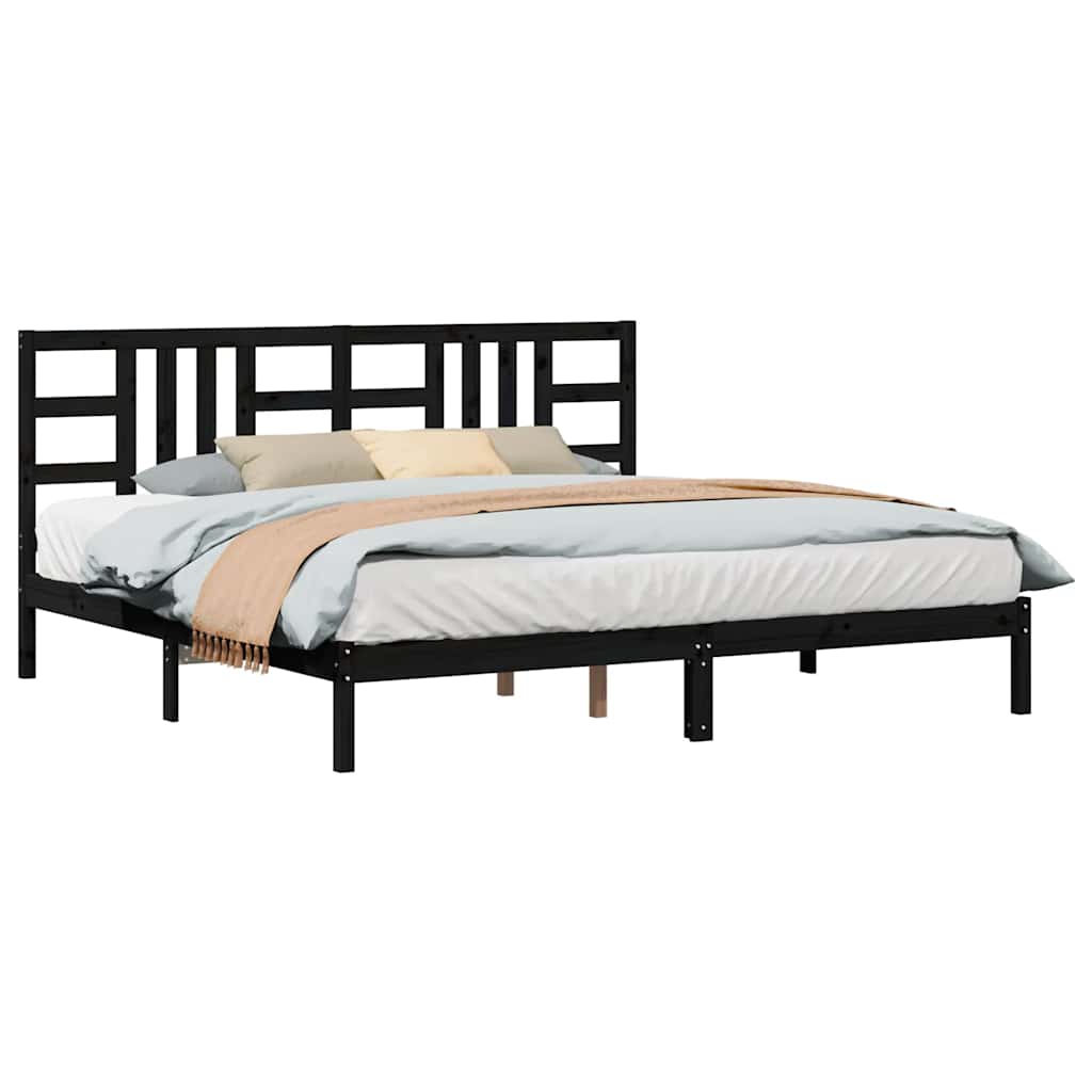 Giroletto Nero in Legno Massello 200x200 cm | homemem39