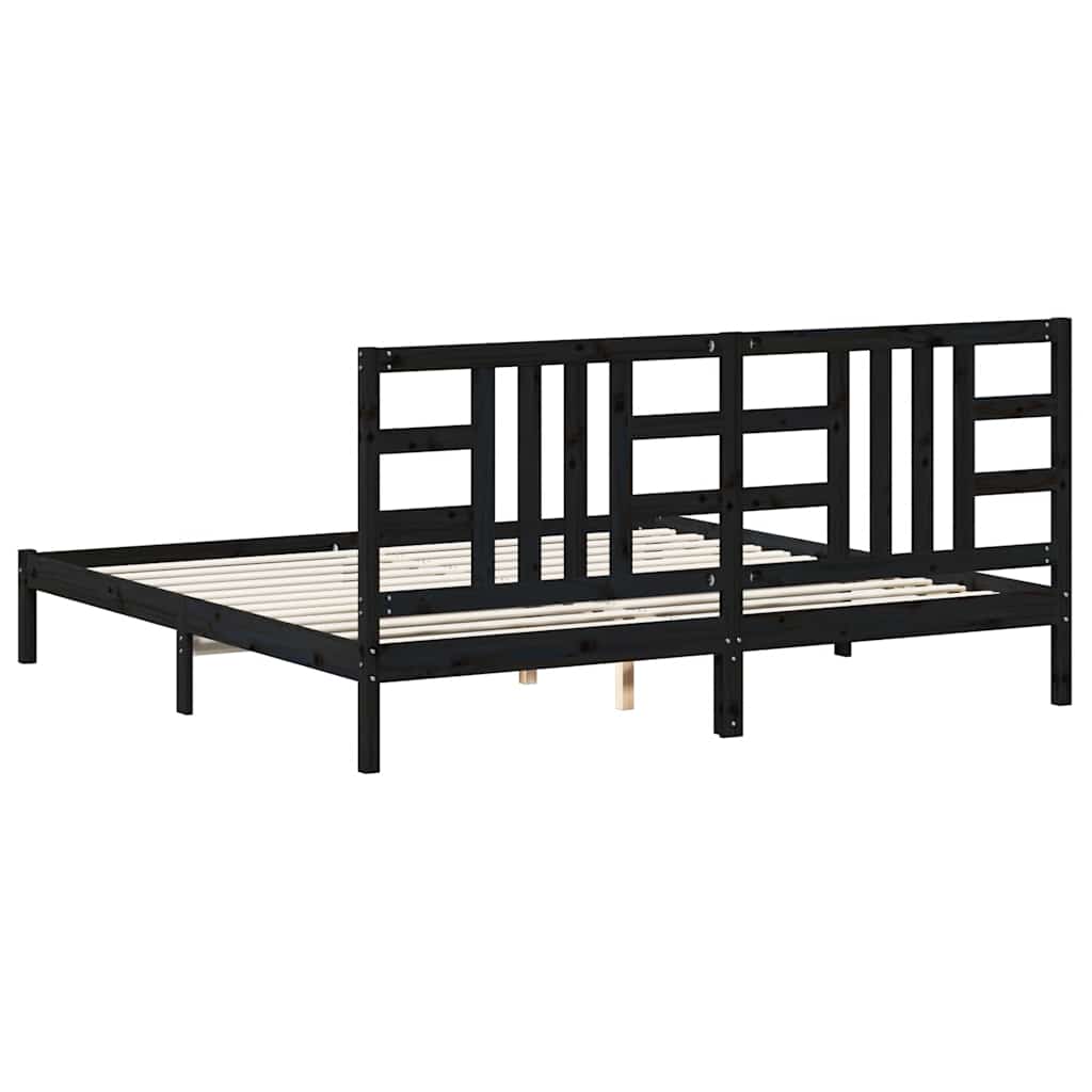 Giroletto Nero in Legno Massello 200x200 cm | homemem39