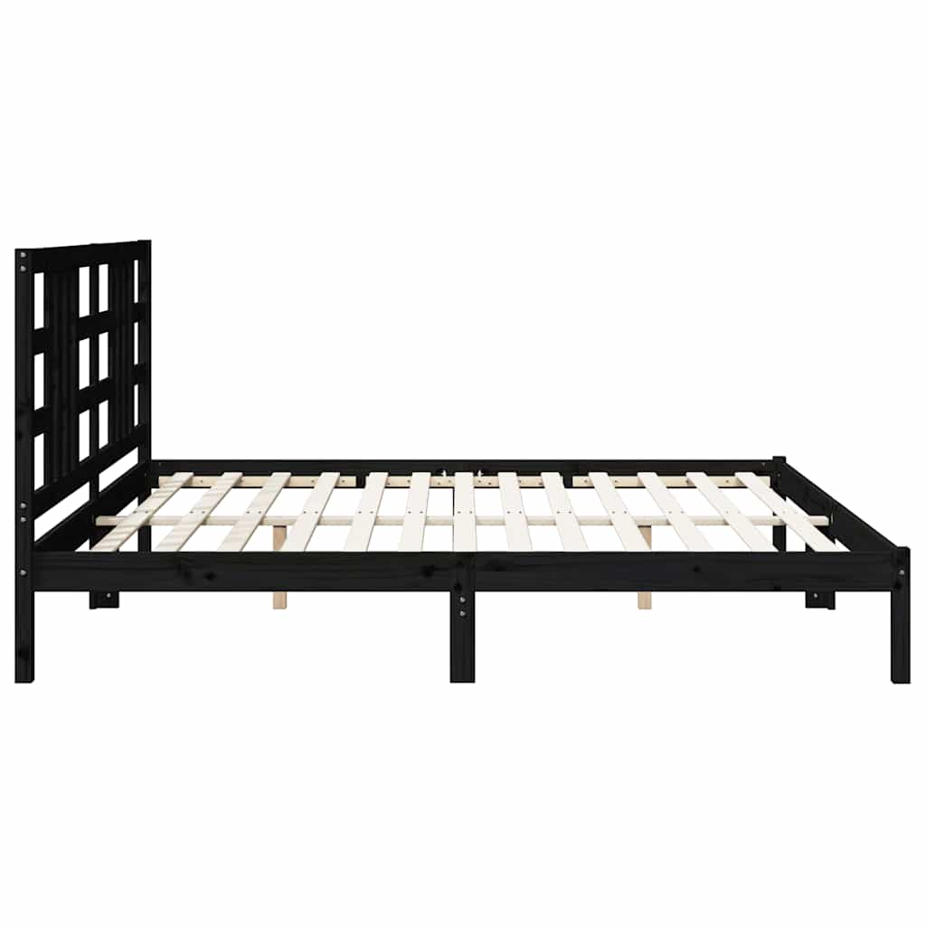 Giroletto Nero in Legno Massello 200x200 cm | homemem39
