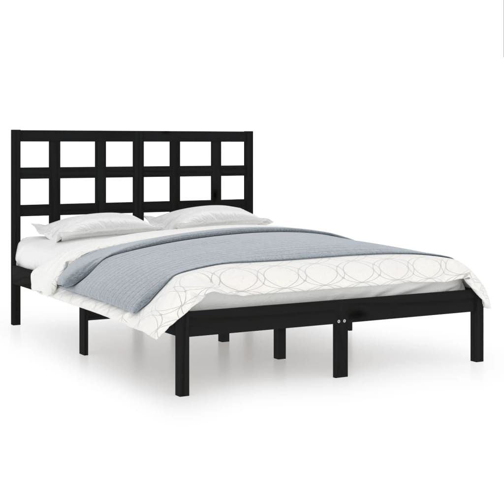 Giroletto Nero in Legno Massello 140x190 cm | homemem39