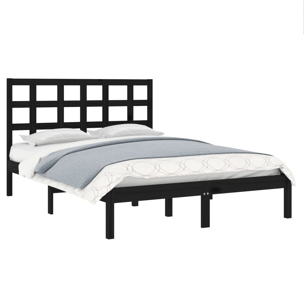 Giroletto Nero in Legno Massello 140x190 cm | homemem39
