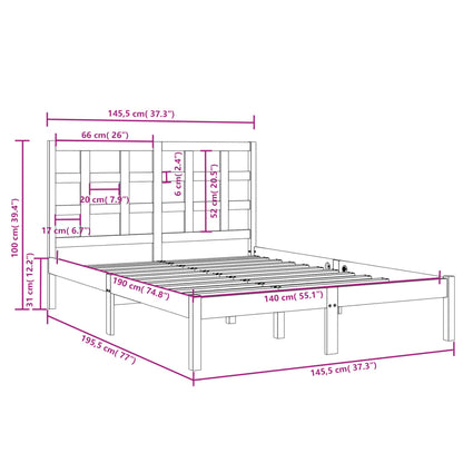 Giroletto Nero in Legno Massello 140x190 cm | homemem39