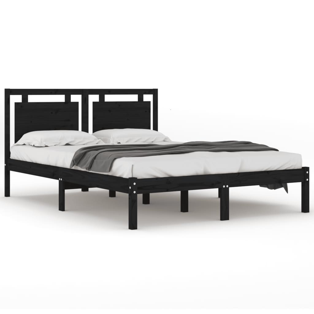 Giroletto Nero in Legno Massello 200x200 cm | homemem39