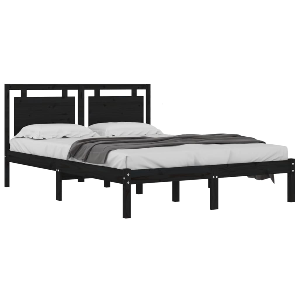 Giroletto Nero in Legno Massello 200x200 cm | homemem39
