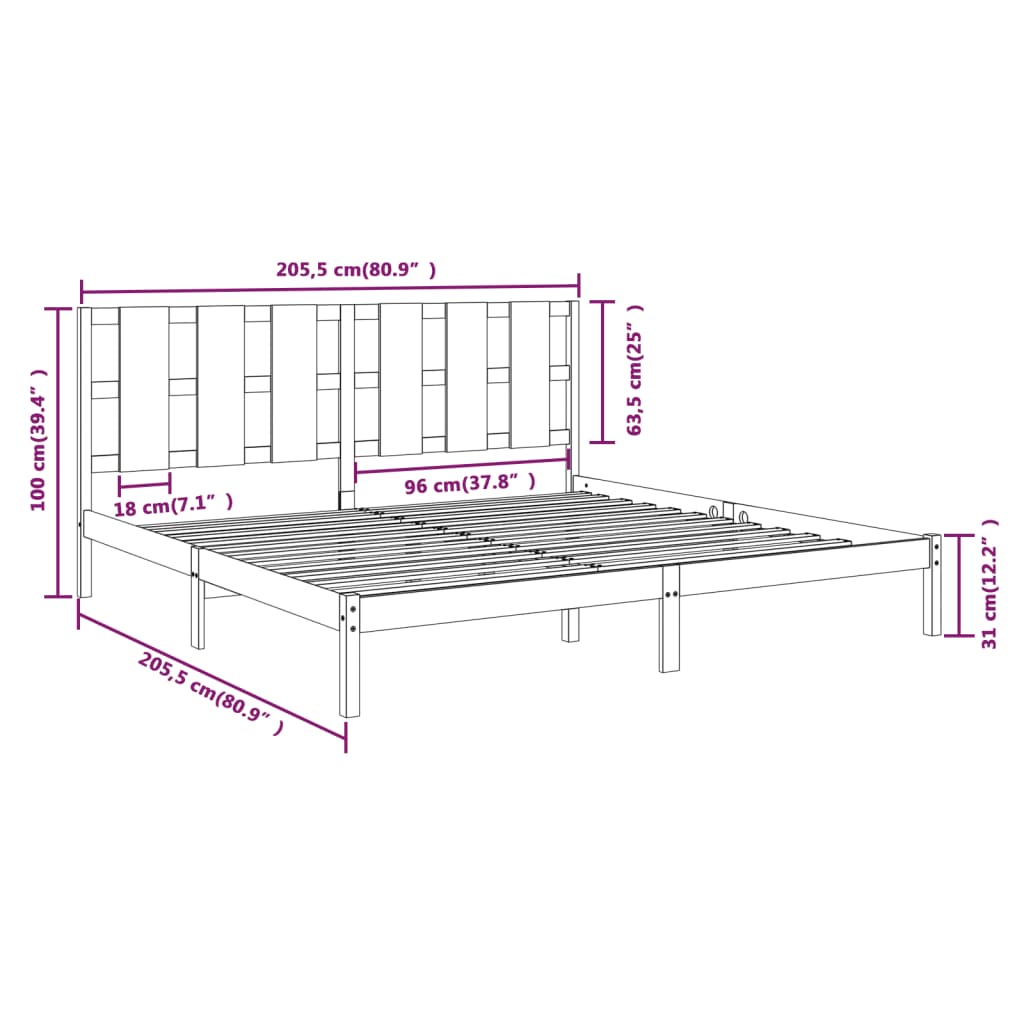 Giroletto Grigio in Legno Massello di Pino 200x200 cm | homemem39