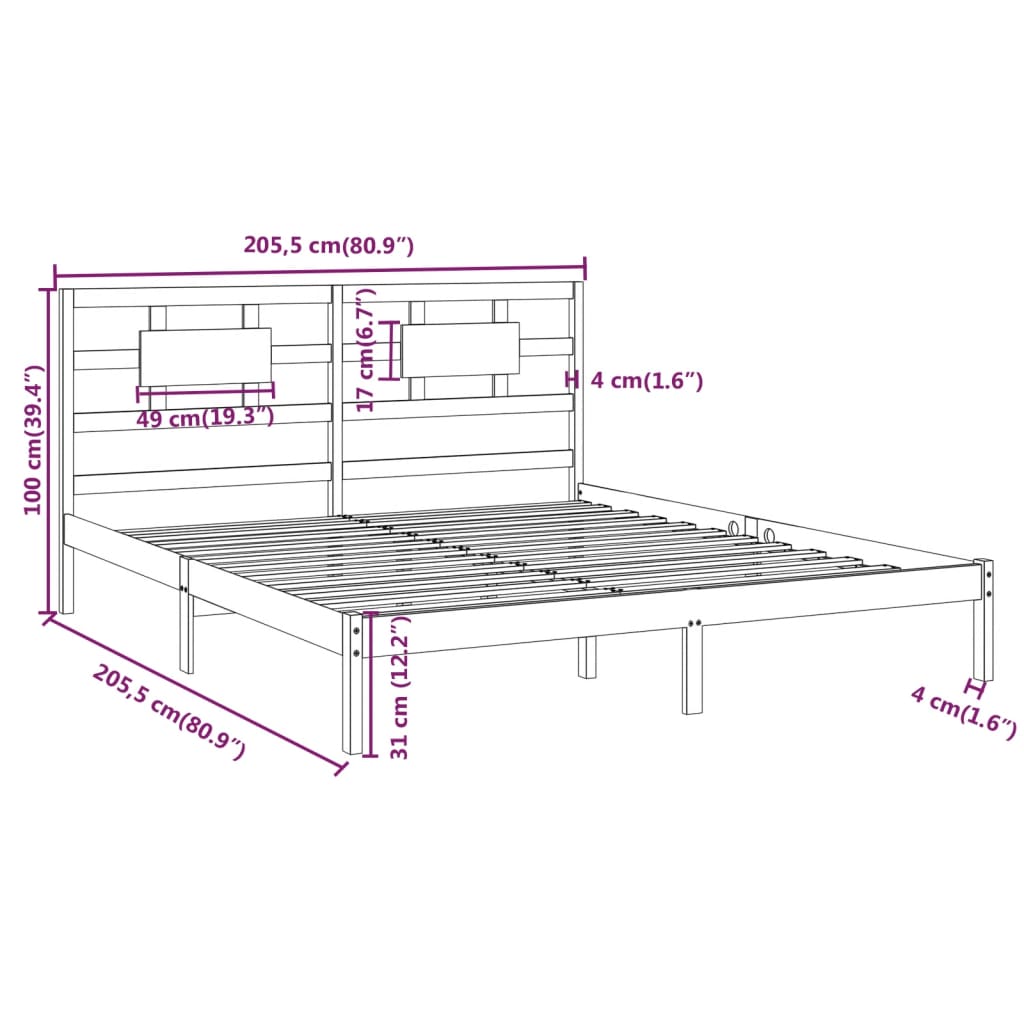 Giroletto Grigio in Legno Massello 200x200 cm | homemem39