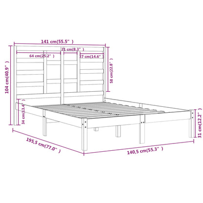 Giroletto Bianco in Legno Massello 135x190 cm Double