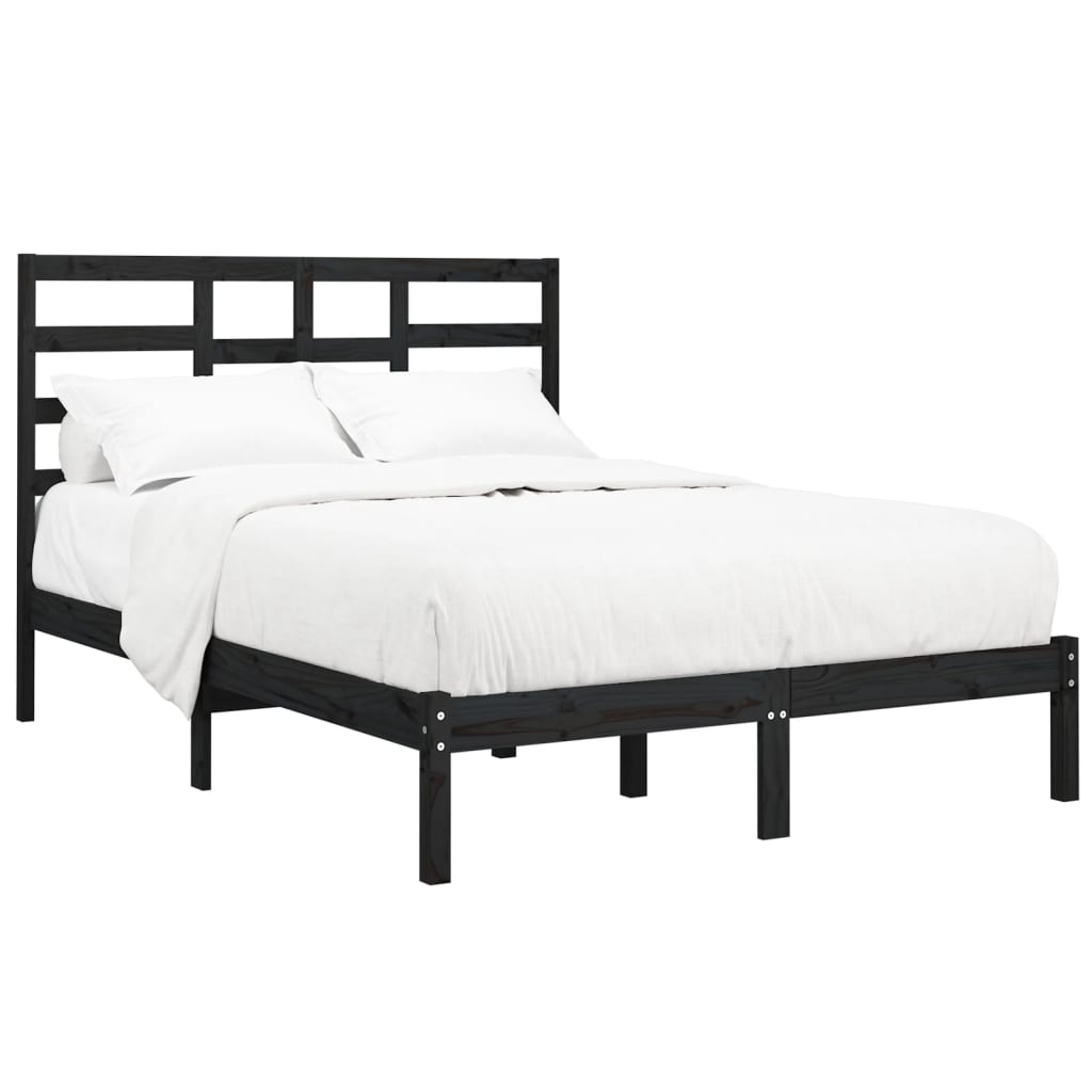 Giroletto Nero in Legno Massello 140x190 cm | homemem39