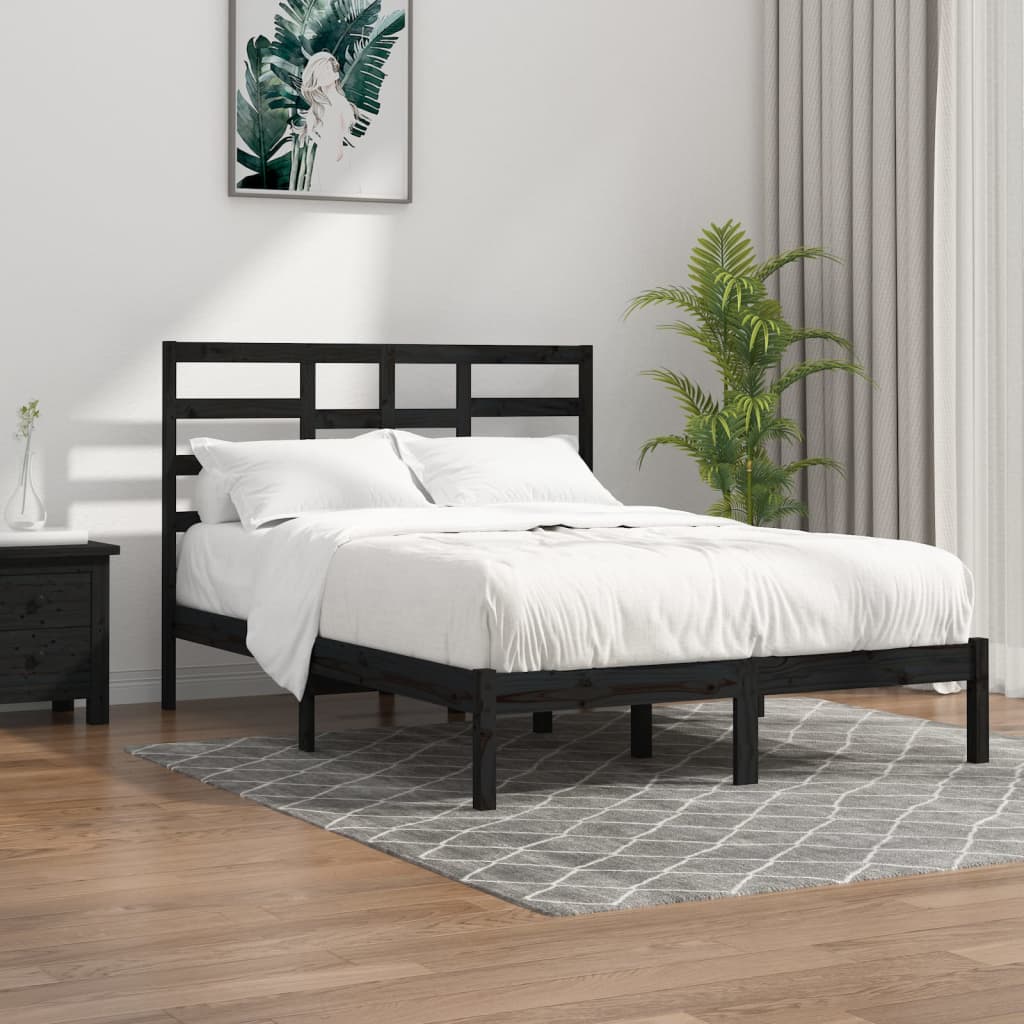Giroletto Nero in Legno Massello 140x190 cm | homemem39