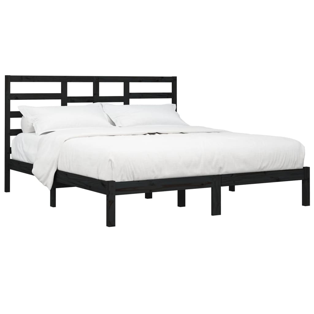 Giroletto Nero in Legno Massello 200x200 cm | homemem39