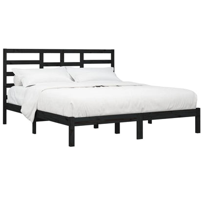 Giroletto Nero in Legno Massello 200x200 cm | homemem39