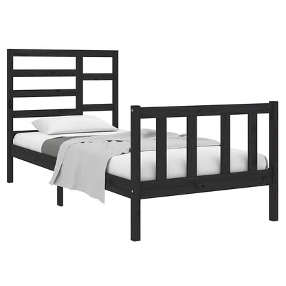 Giroletto in Legno Massello Nero 75x190 cm Small Single | homemem39
