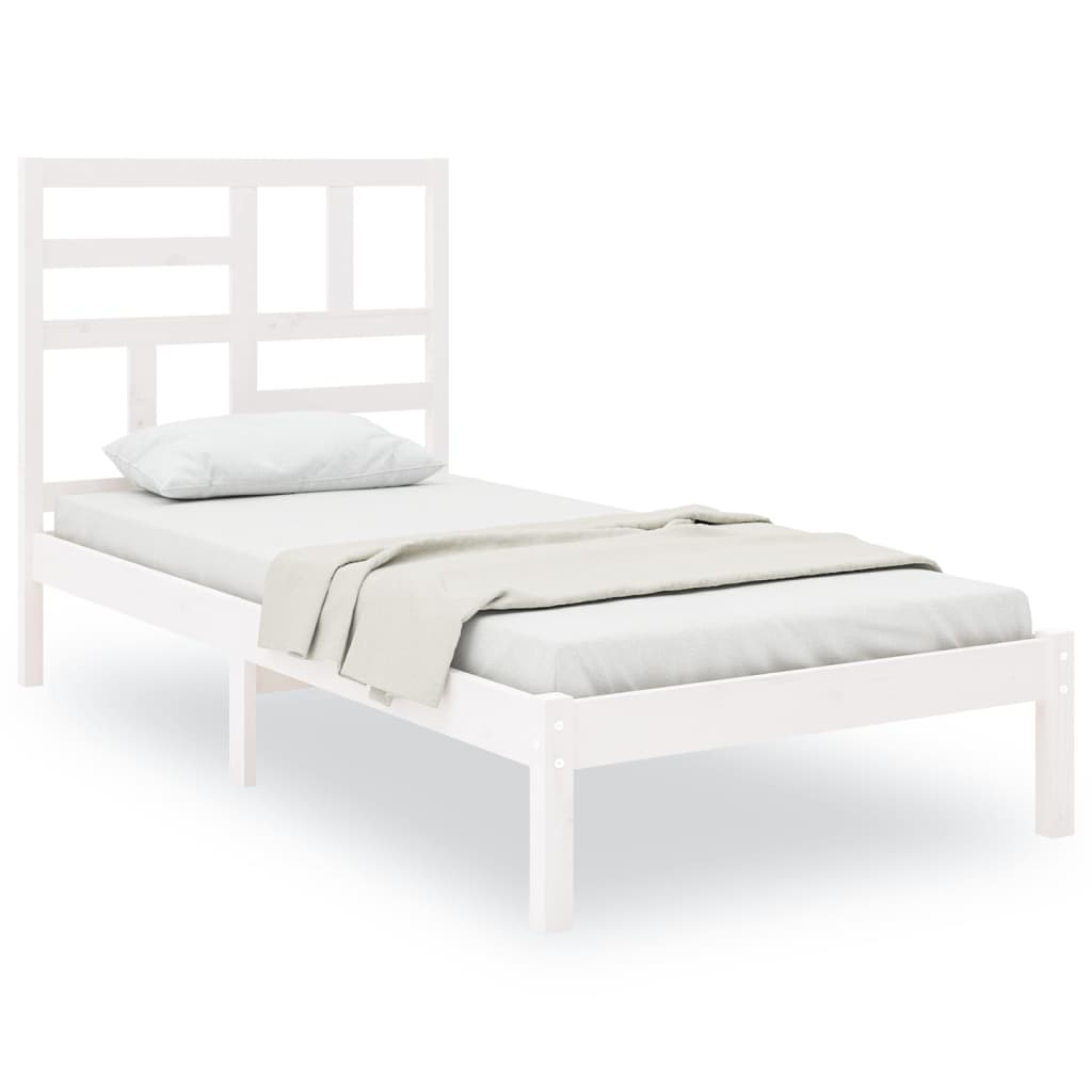 Giroletto Bianco in Legno Massello 75x190 cm Small Single | homemem39