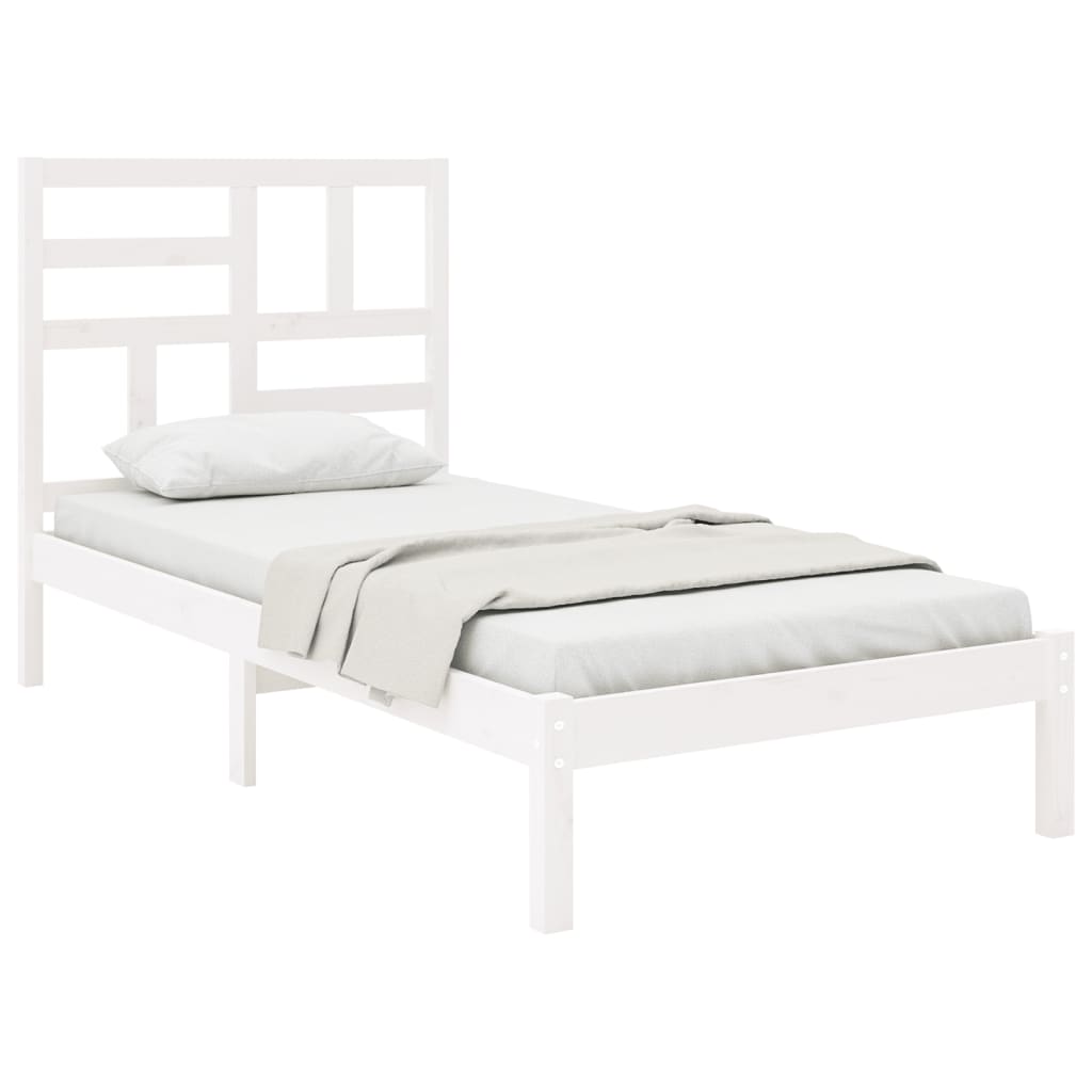 Giroletto Bianco in Legno Massello 75x190 cm Small Single | homemem39