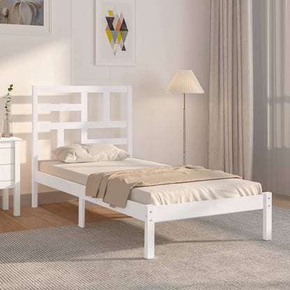 Giroletto Bianco in Legno Massello 75x190 cm Small Single | homemem39