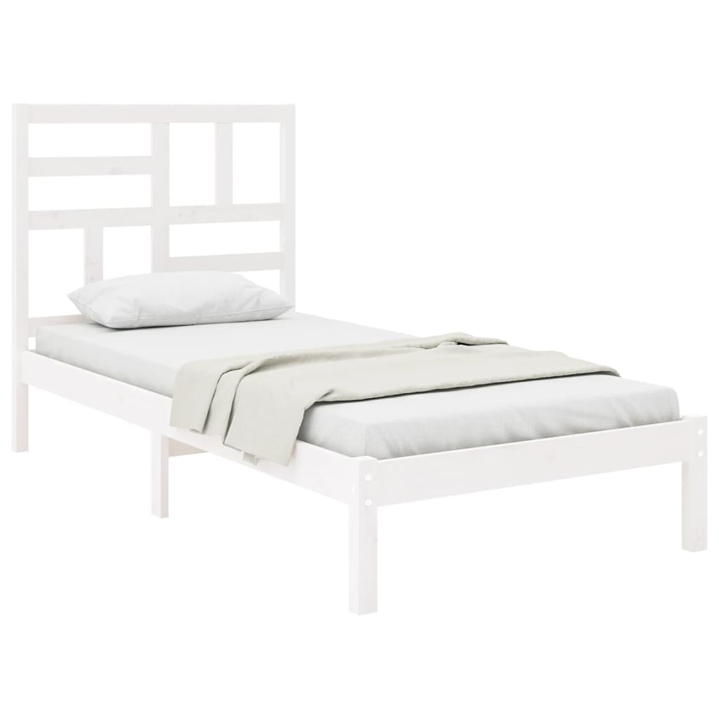 Giroletto Bianco in Legno Massello 90x190 cm Single | homemem39