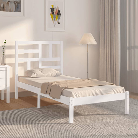 Giroletto Bianco in Legno Massello 90x190 cm Single | homemem39