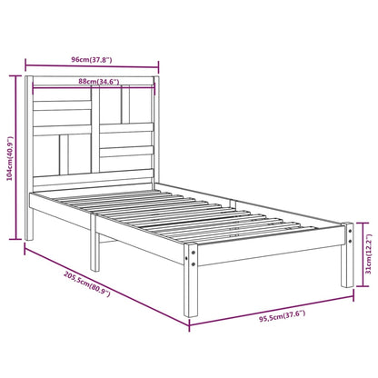 Giroletto Bianco in Legno Massello 90x200 cm | homemem39