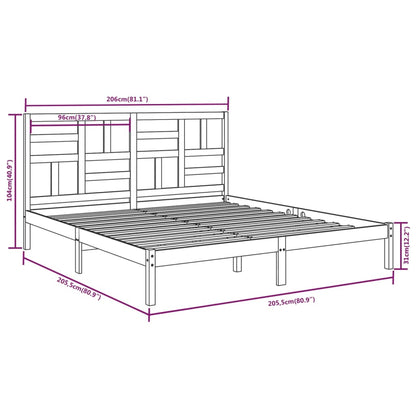 Giroletto senza Materasso in Legno Massello 200x200 cm | homemem39