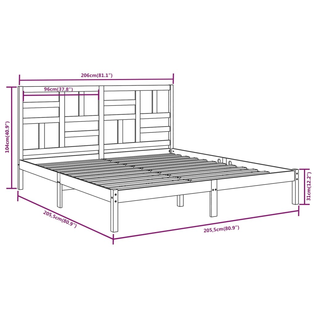 Giroletto Bianco in Legno Massello 200x200 cm | homemem39