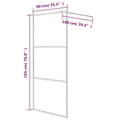 Parete Doccia Walk in 90x195 cm Vetro Semi Smerigliato ESG | homemem39