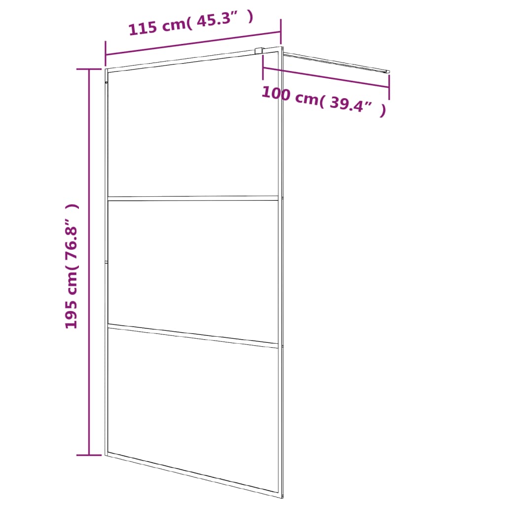 Parete Doccia Walk in 115x195 cm Vetro Smerigliato ESG | homemem39