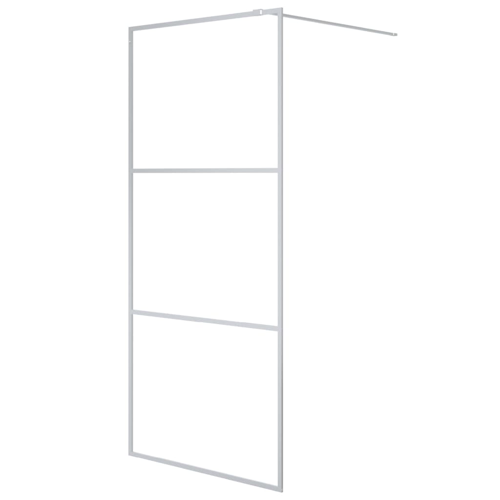 Parete Doccia Walk in Argento 90x195 cm Vetro Trasparente ESG | homemem39