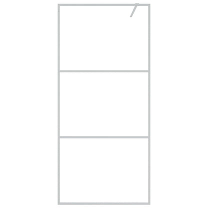 Parete Doccia Walk in Argento 90x195 cm Vetro Trasparente ESG | homemem39