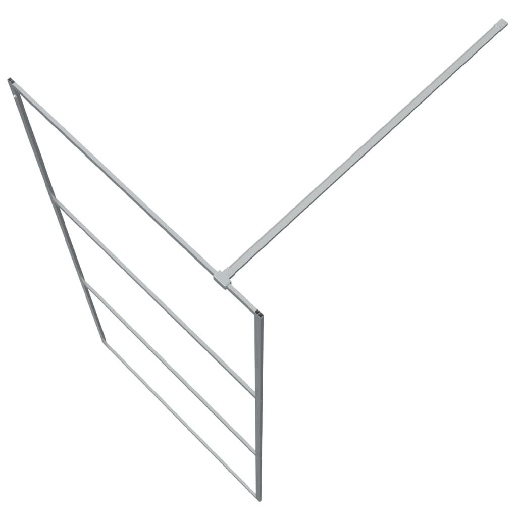Parete Doccia Walk in Argento 90x195 cm Vetro Trasparente ESG | homemem39