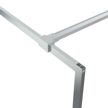 Parete Doccia Walk in Argento 90x195 cm Vetro Trasparente ESG | homemem39