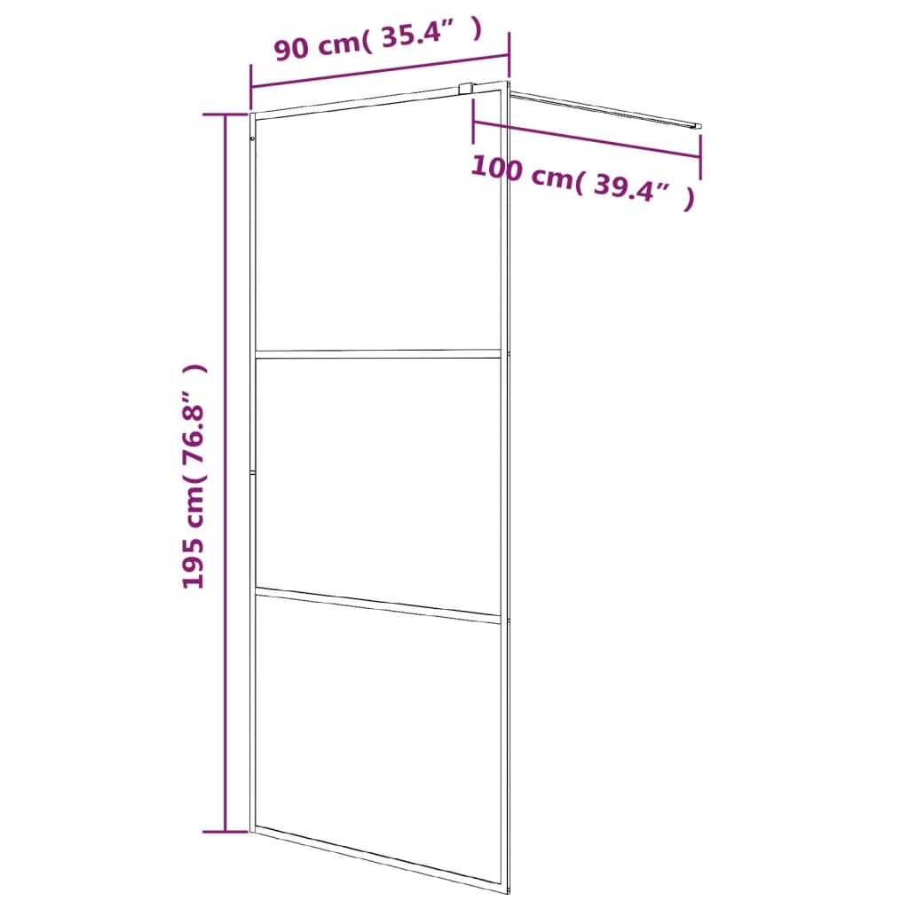 Parete Doccia Walk in Argento 90x195 cm Vetro Trasparente ESG | homemem39