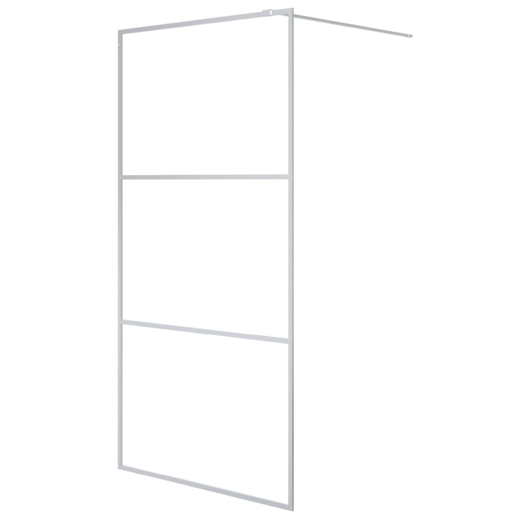 Parete Doccia Walk in Argento 100x195 cm Vetro Trasparente ESG | homemem39