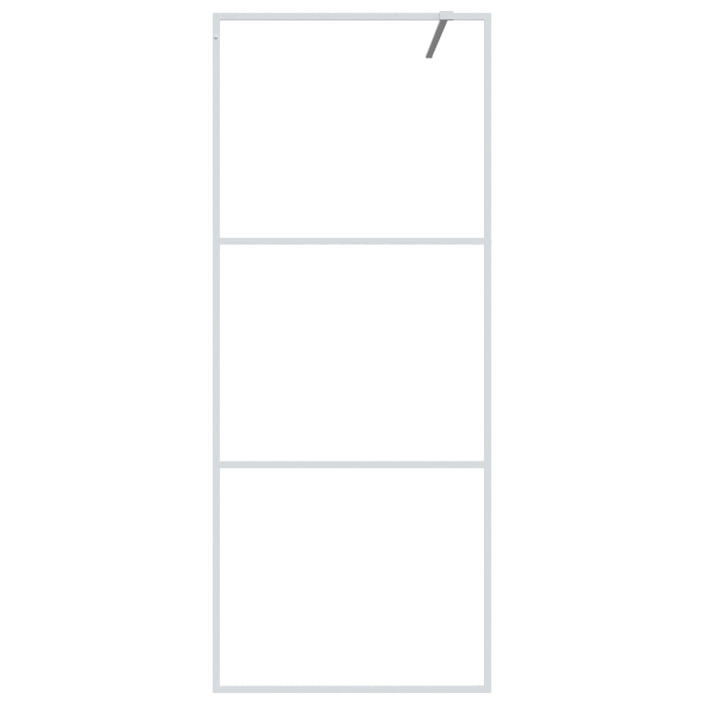 Parete Doccia Walk in Bianca 80x195 cm Vetro Trasparente ESG | homemem39